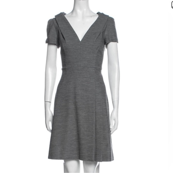 Prada Dresses & Skirts - Prada Gray V-Neck Midi Dress - Authentic